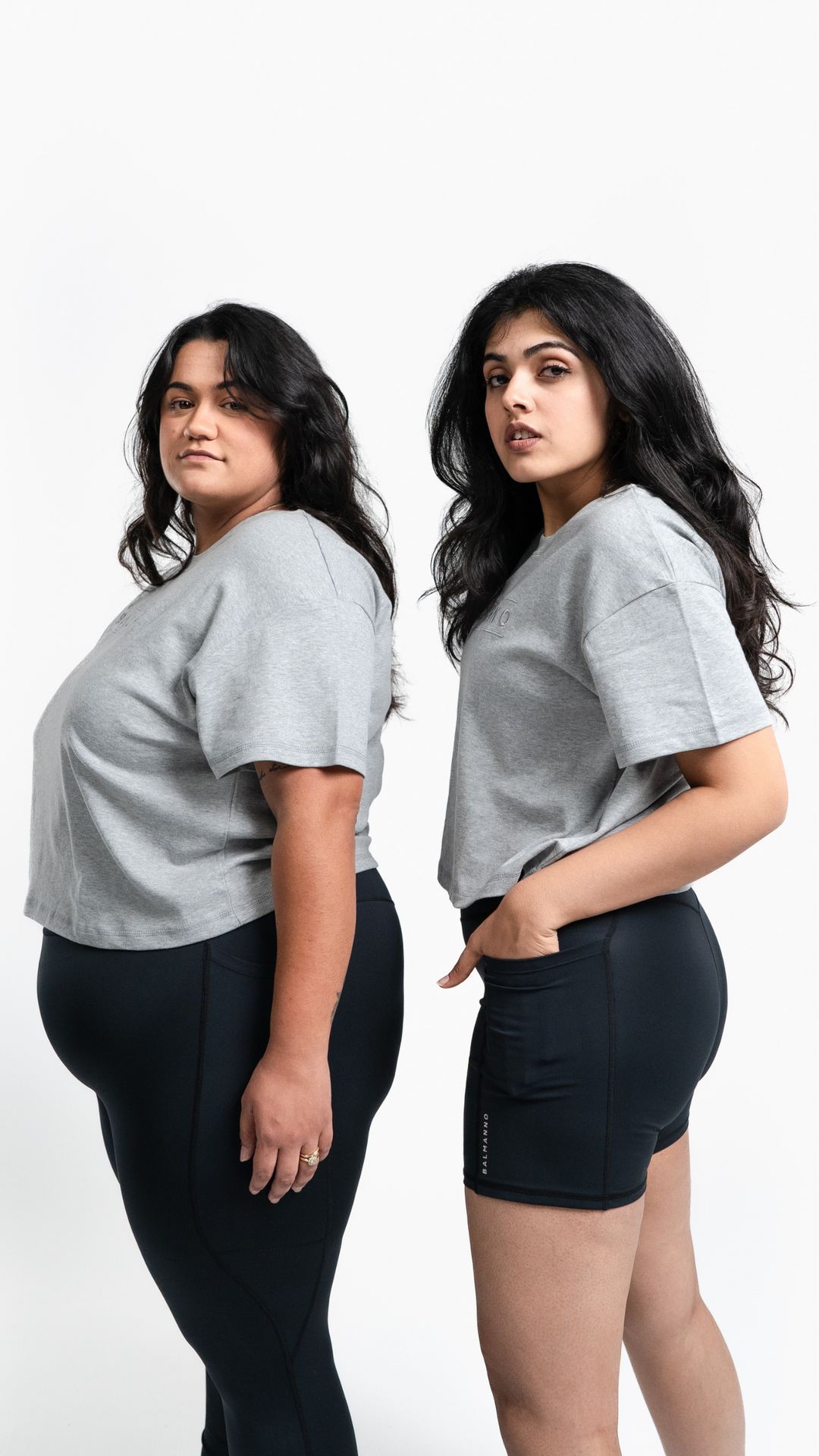 Luxe Crop Tee | Grey Marle