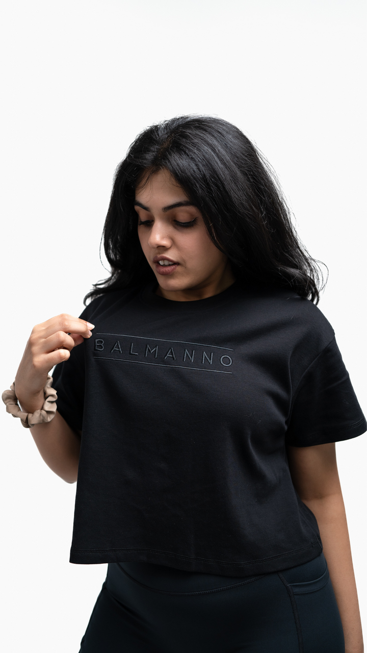 Luxe Crop Tee | Black