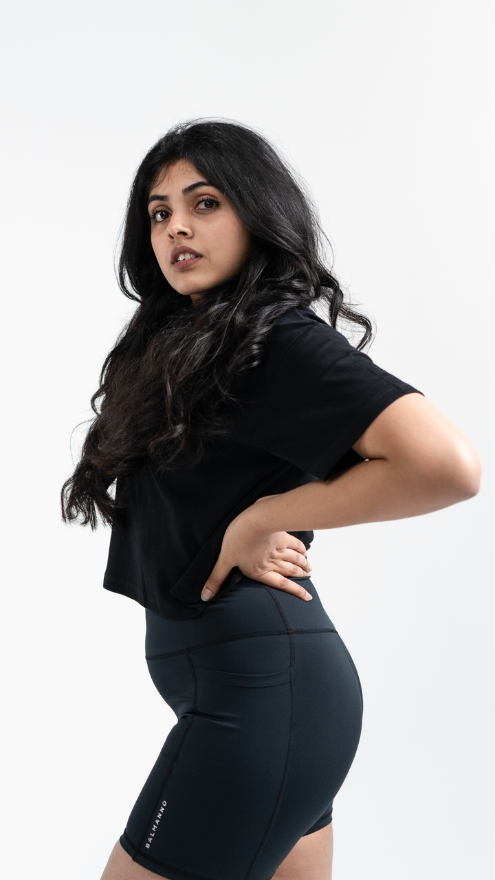 Luxe Crop Tee | Black