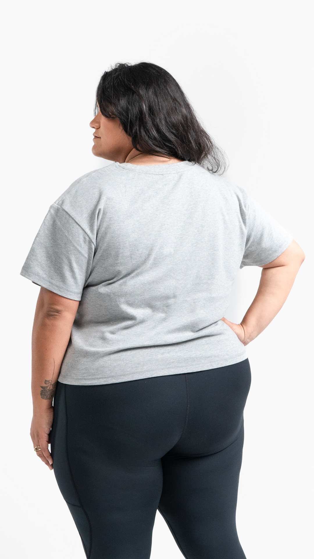 Luxe Crop Tee | Grey Marle