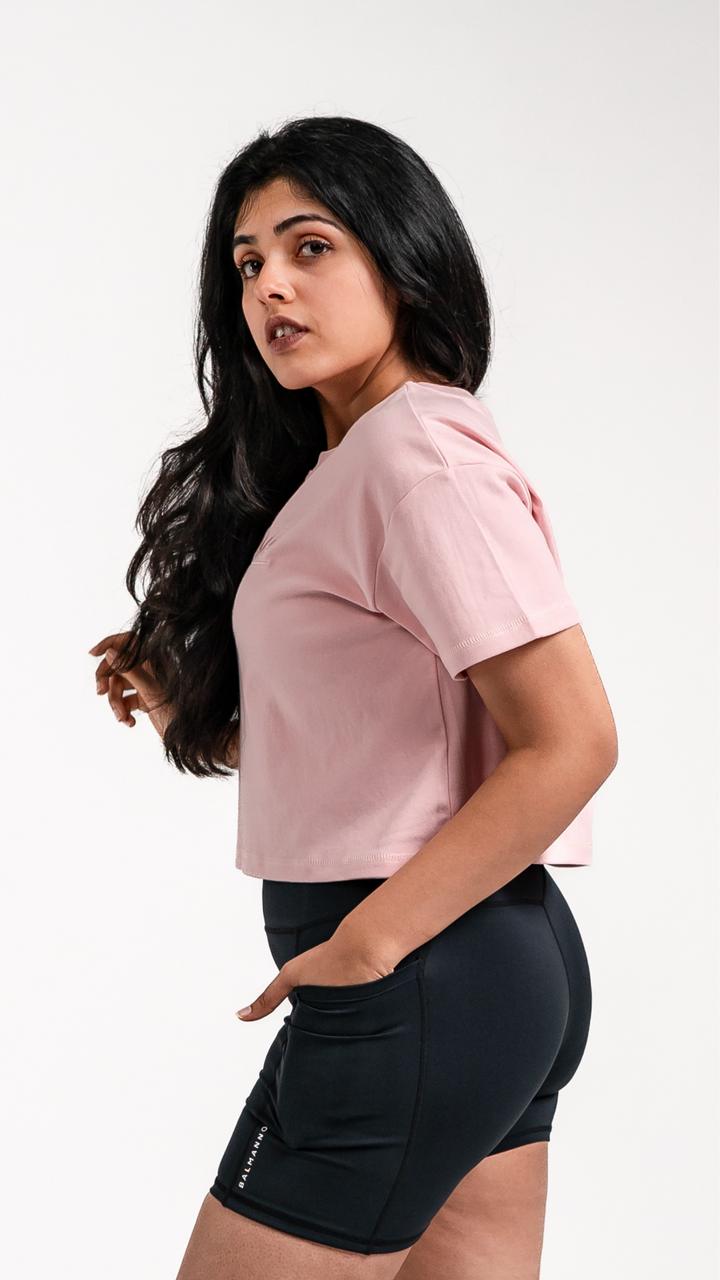 Luxe Crop Tee | Blush Pink