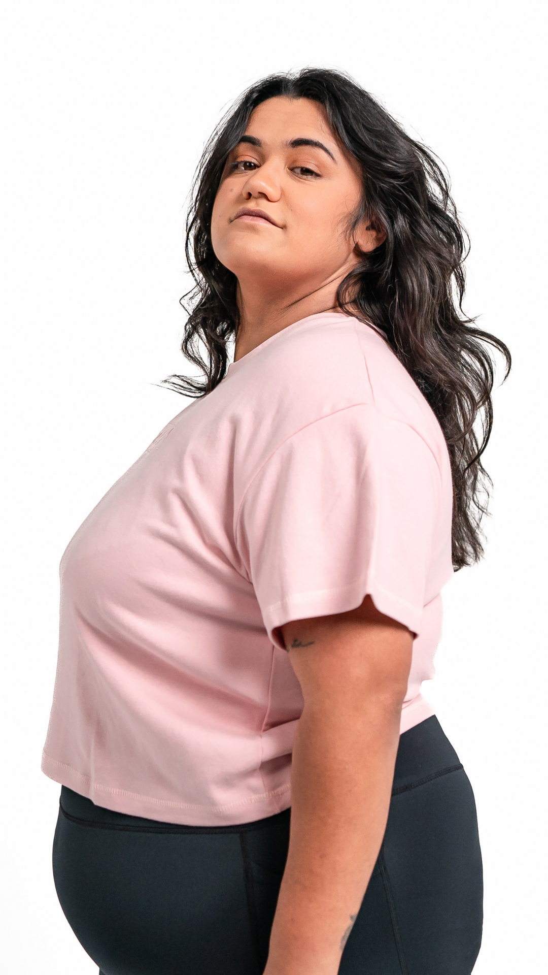 Luxe Crop Tee | Blush Pink