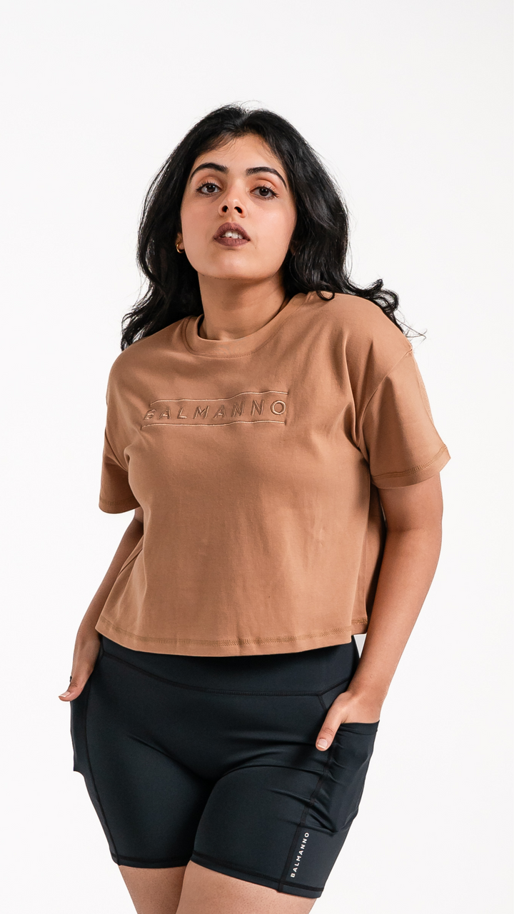 Luxe Crop Tee | Mocha