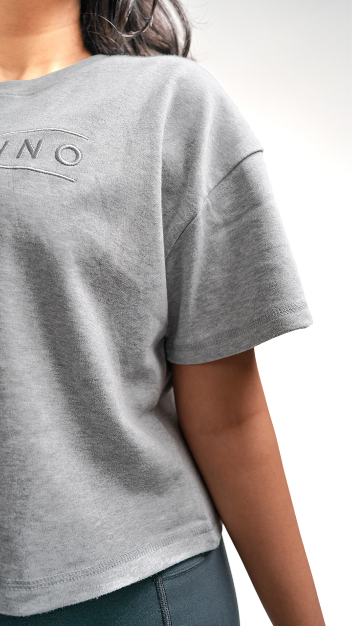Luxe Crop Tee | Grey Marle