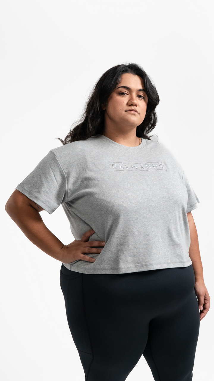 Luxe Crop Tee | Grey Marle