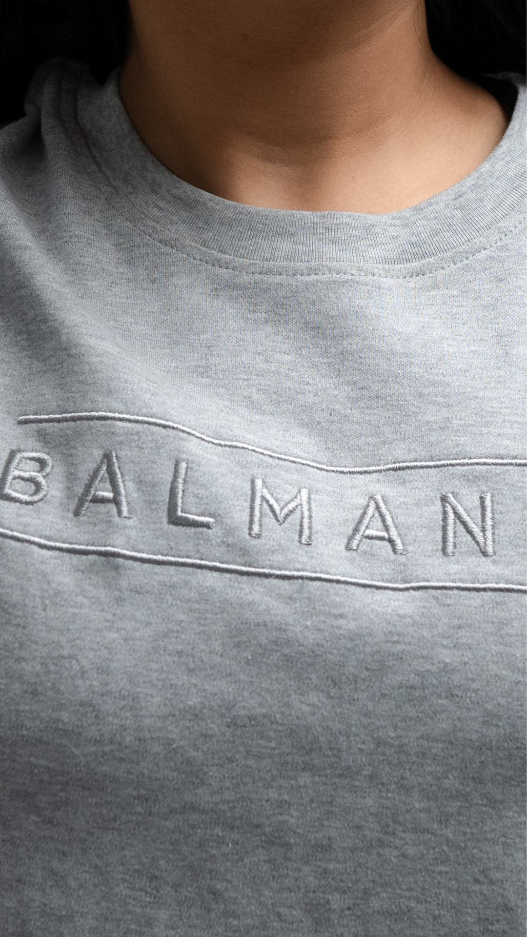 Luxe Crop Tee | Grey Marle