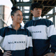 Oversized Unisex Bold 1/4 Zip Crew | Navy & White